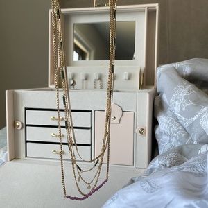 5 row necklace gold colored